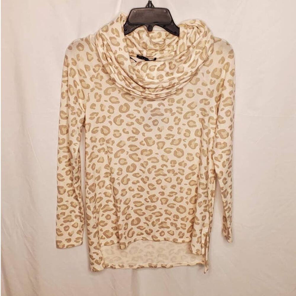 Gibsonlook Nordstrom Leopard Convertible Cowl Neck Top XXS NWT